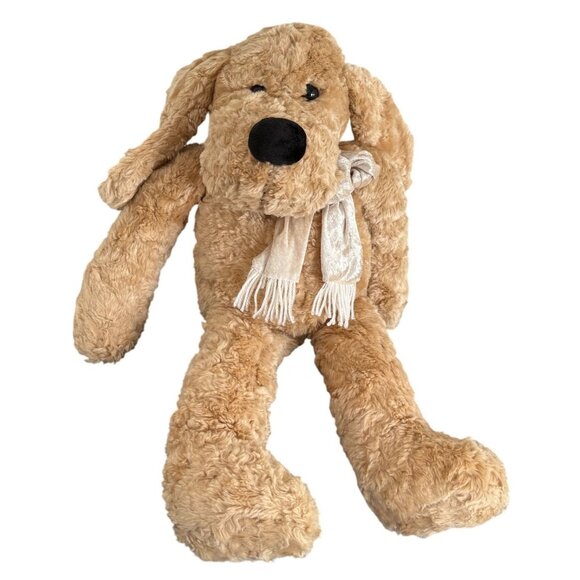 Windsor Collection Plush Dog W/Scarf 24" Sears Exclusive Beige Stuffed Animal - Picture 1 of 7